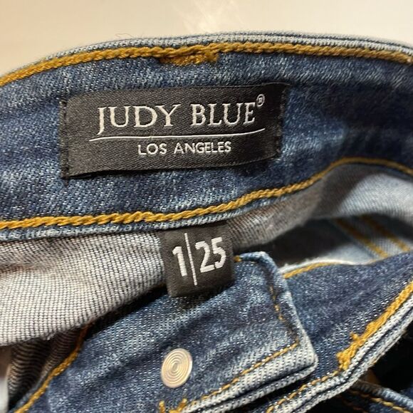 Judy Blue Distressed Skinny Woman’s Jeans High Rise Button Fly Sz 1 - Picture 13 of 13